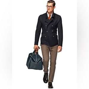 SuitSupply Leager Wool Double Breasted Peacoat/Jacket, Size 38R
